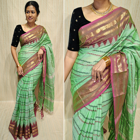 Pure cotton saree in Velthari design