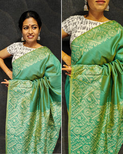 Silk cotton saree with unique border