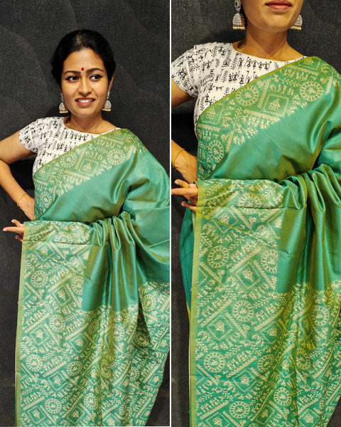 Silk cotton saree with unique border