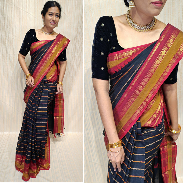 Pure cotton saree in Velthari design