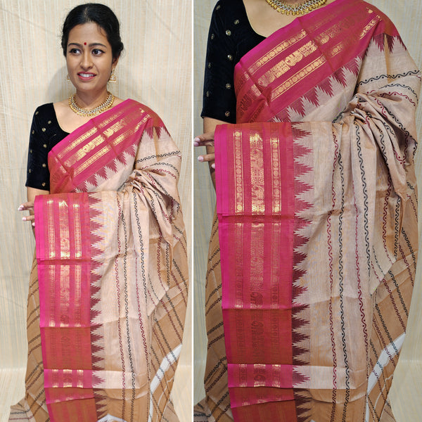 Pure cotton saree in Velthari design