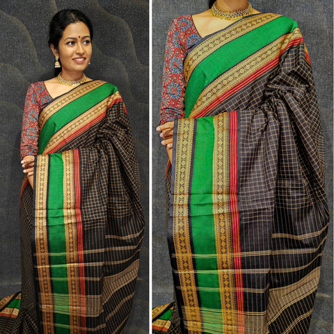 Pure cotton saree in kattam design