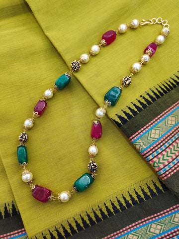 Handmade antique mala (Ruby mix green)