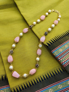 Handmade antique mala (Pastel pink)