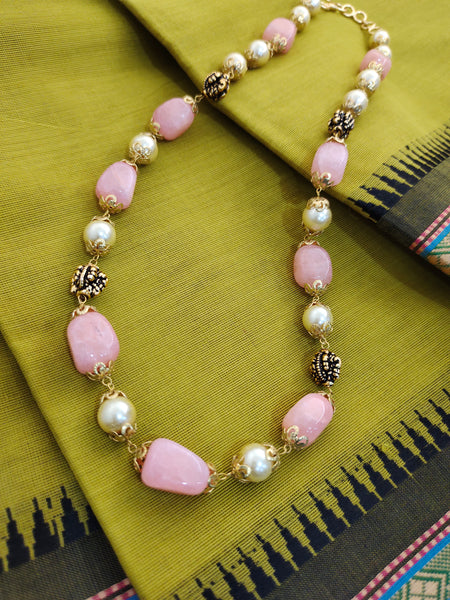 Handmade antique mala (Pastel pink)