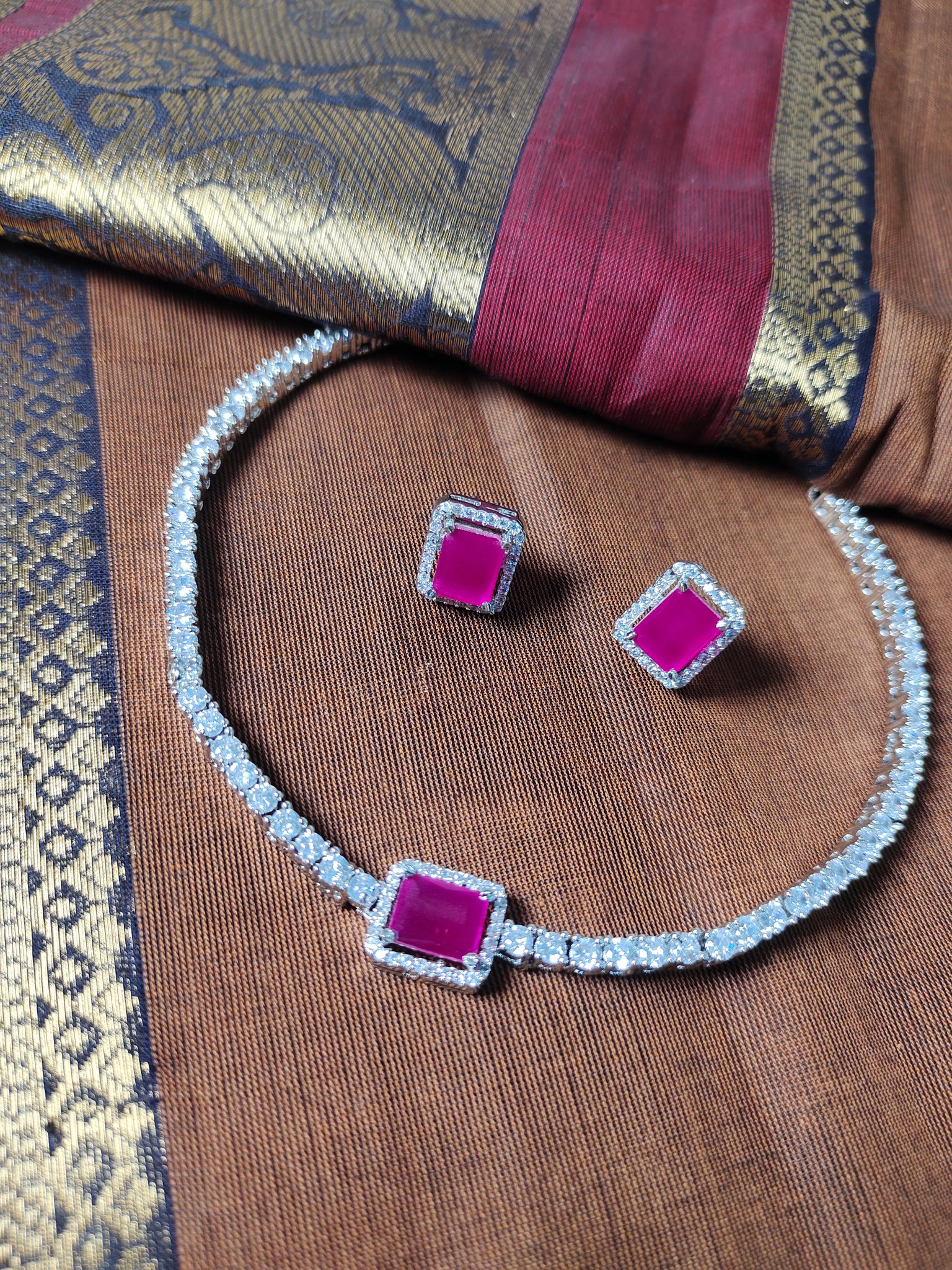 Premium quality AD choker set (Ruby stone)