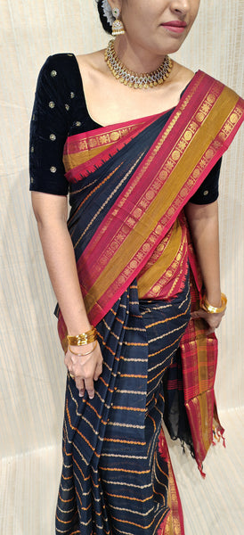 Pure cotton saree in Velthari design