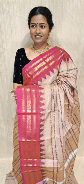 Pure cotton saree in Velthari design