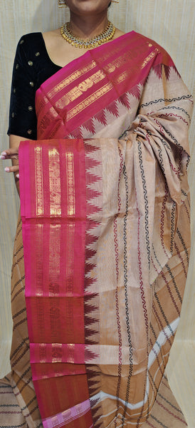 Pure cotton saree in Velthari design