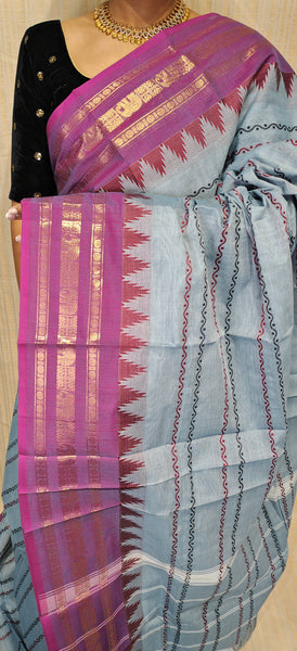 Pure cotton saree in Velthari design