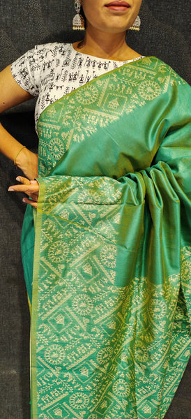 Silk cotton saree with unique border