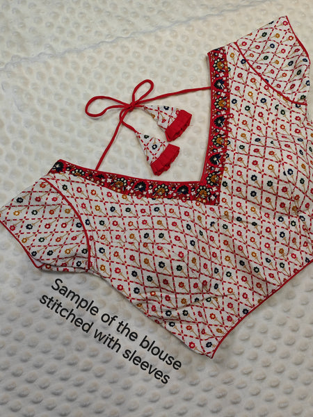 Readymade blouse in cotton fabric (red)