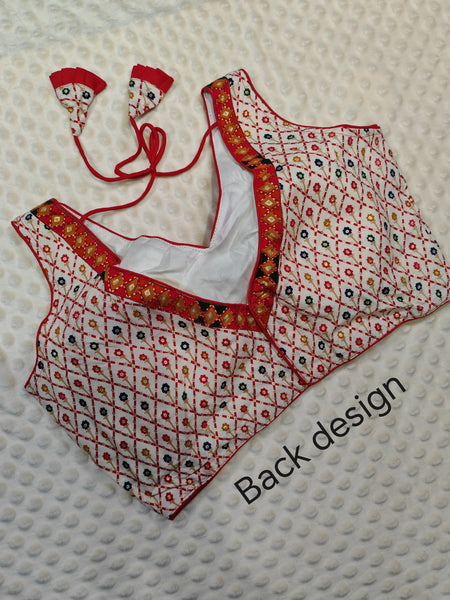 Readymade blouse in cotton fabric (red)