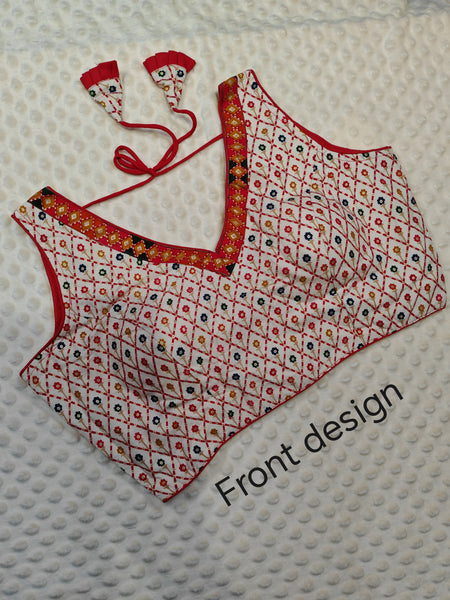 Readymade blouse in cotton fabric (red)