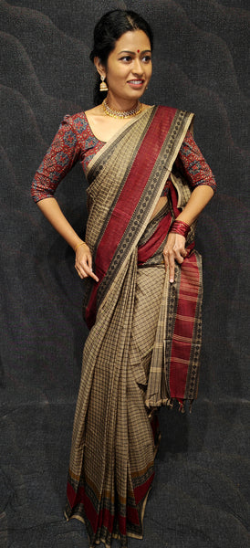 Pure cotton saree in kattam design