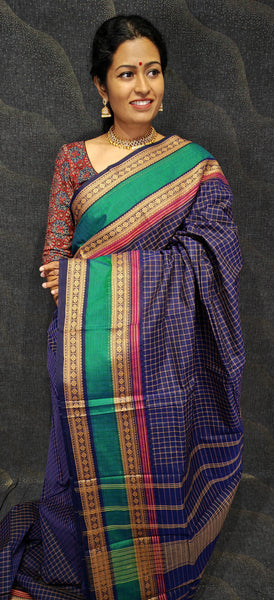 Pure cotton saree in kattam design