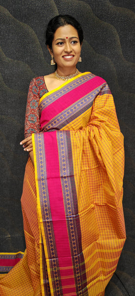 Pure cotton saree in kattam design