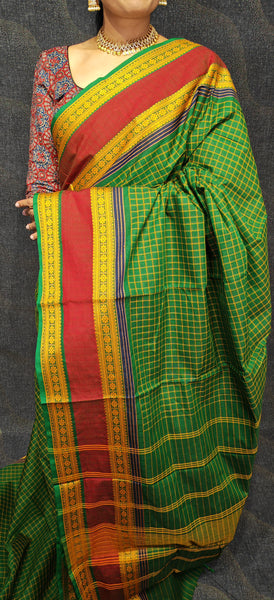 Pure cotton saree in kattam design