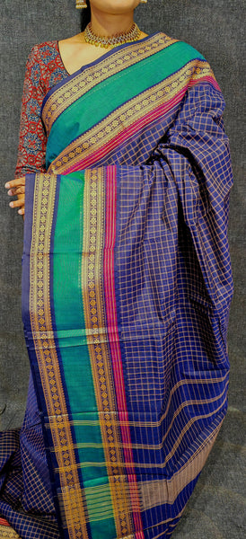 Pure cotton saree in kattam design