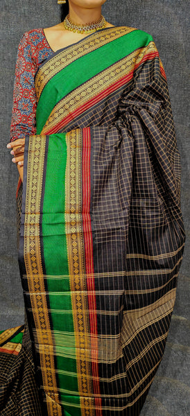 Pure cotton saree in kattam design