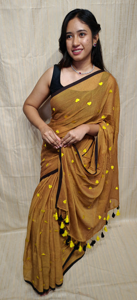 Soft mul cotton saree heart design