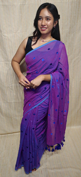 Soft mul cotton saree heart design