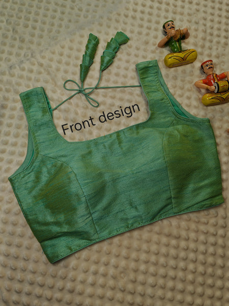 Readymade blouse in silk cotton (Sweet parrot green)