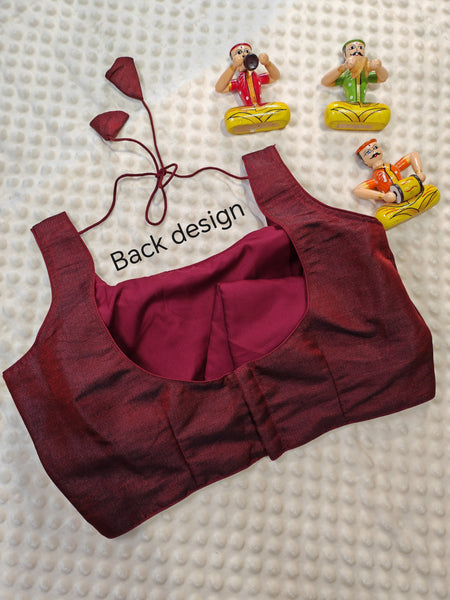 Readymade blouse in silk cotton (Burgundy)