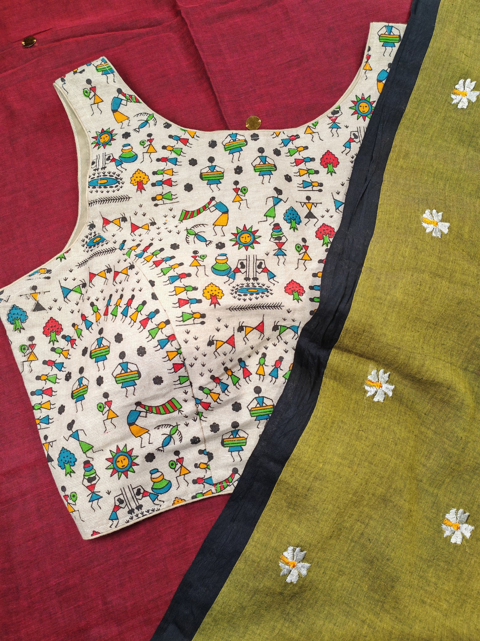 Readymade blouse in warli design