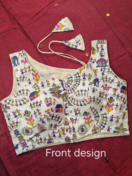 Readymade blouse in warli design